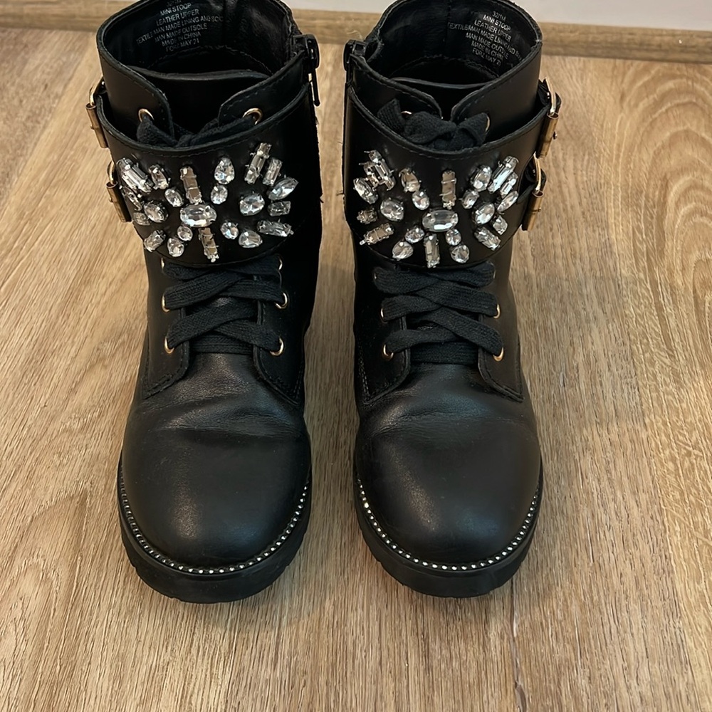 Kurt Geiger London - Black Jewel Combat boots - size 1